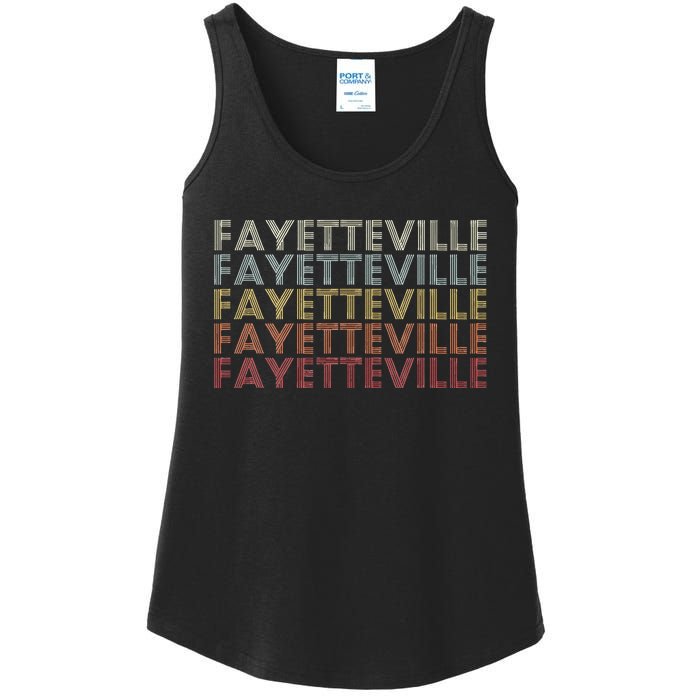 Fayetteville Arkansas Fayetteville Ar Retro Vintage Text Ladies Essential Tank