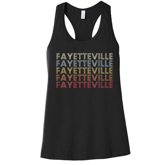 Fayetteville Arkansas Fayetteville Ar Retro Vintage Text Women's Racerback Tank