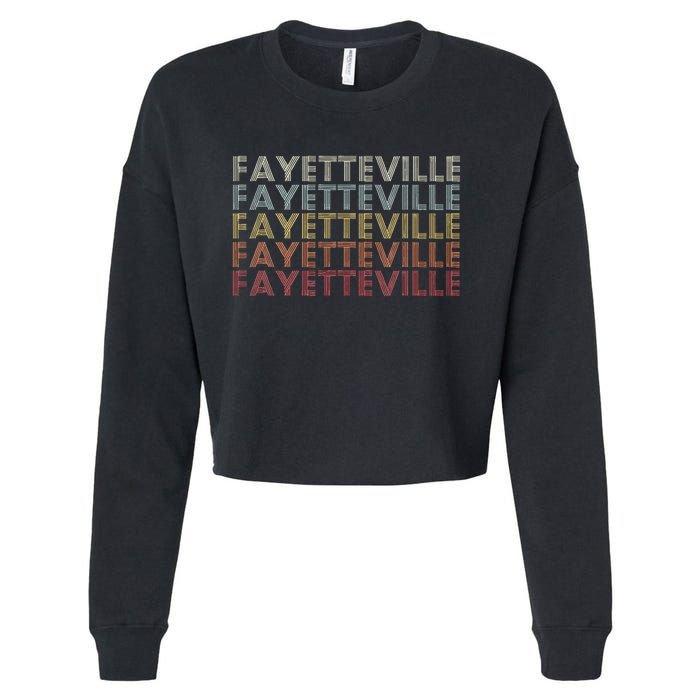 Fayetteville Arkansas Fayetteville Ar Retro Vintage Text Cropped Pullover Crew