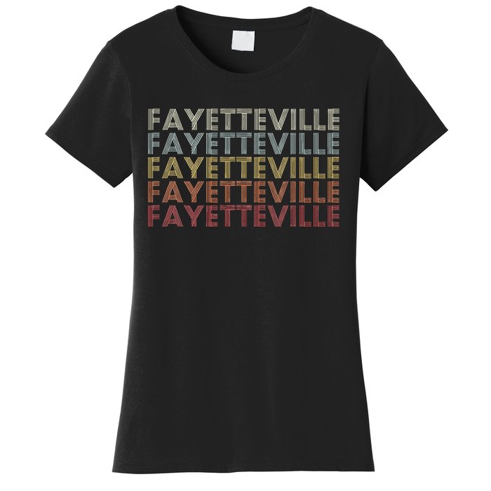 Fayetteville Arkansas Fayetteville Ar Retro Vintage Text Women's T-Shirt