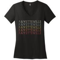 Fayetteville Arkansas Fayetteville Ar Retro Vintage Text Women's V-Neck T-Shirt