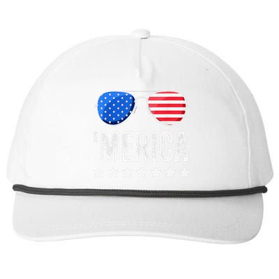 Funny American Flag Patriotic Fourth Snapback Five-Panel Rope Hat