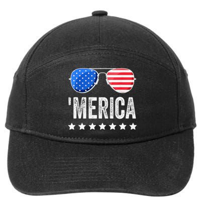 Funny American Flag Patriotic Fourth 7-Panel Snapback Hat