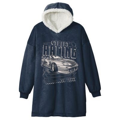 Fast And Furious Vintage Street Racing Poster Meaningful Gift Hooded Wearable Blanket