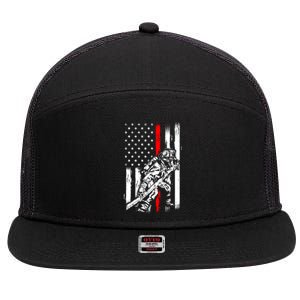 Firefighter American Flag For Us Fire Gift 7 Panel Mesh Trucker Snapback Hat