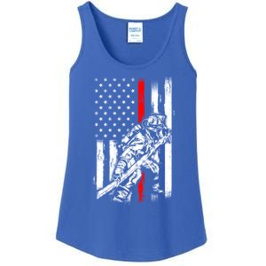 Firefighter American Flag For Us Fire Gift Ladies Essential Tank