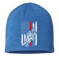 Firefighter American Flag For Us Fire Gift Sustainable Beanie