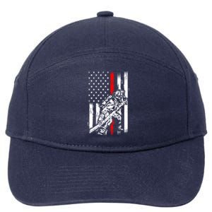 Firefighter American Flag For Us Fire Gift 7-Panel Snapback Hat