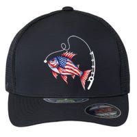 Fisherman American Flag Fishing Flexfit Unipanel Trucker Cap