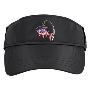 Fisherman American Flag Fishing Adult Drive Performance Visor