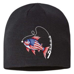 Fisherman American Flag Fishing Sustainable Beanie