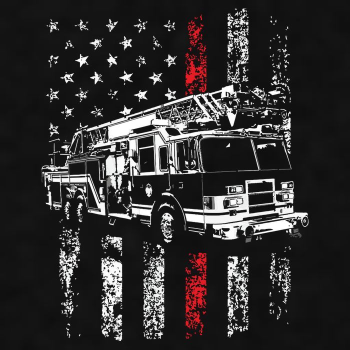 Fireman American Flag Thin Red Line Firefighter Ladies PosiCharge Tri-Blend Wicking Tank