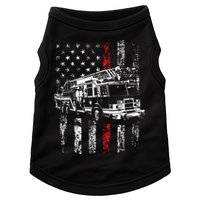 Fireman American Flag Thin Red Line Firefighter Doggie Tank