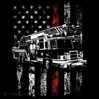 Fireman American Flag Thin Red Line Firefighter Bucket Hat