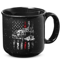Fireman American Flag Thin Red Line Firefighter 15oz Campfire Ceramic Mug