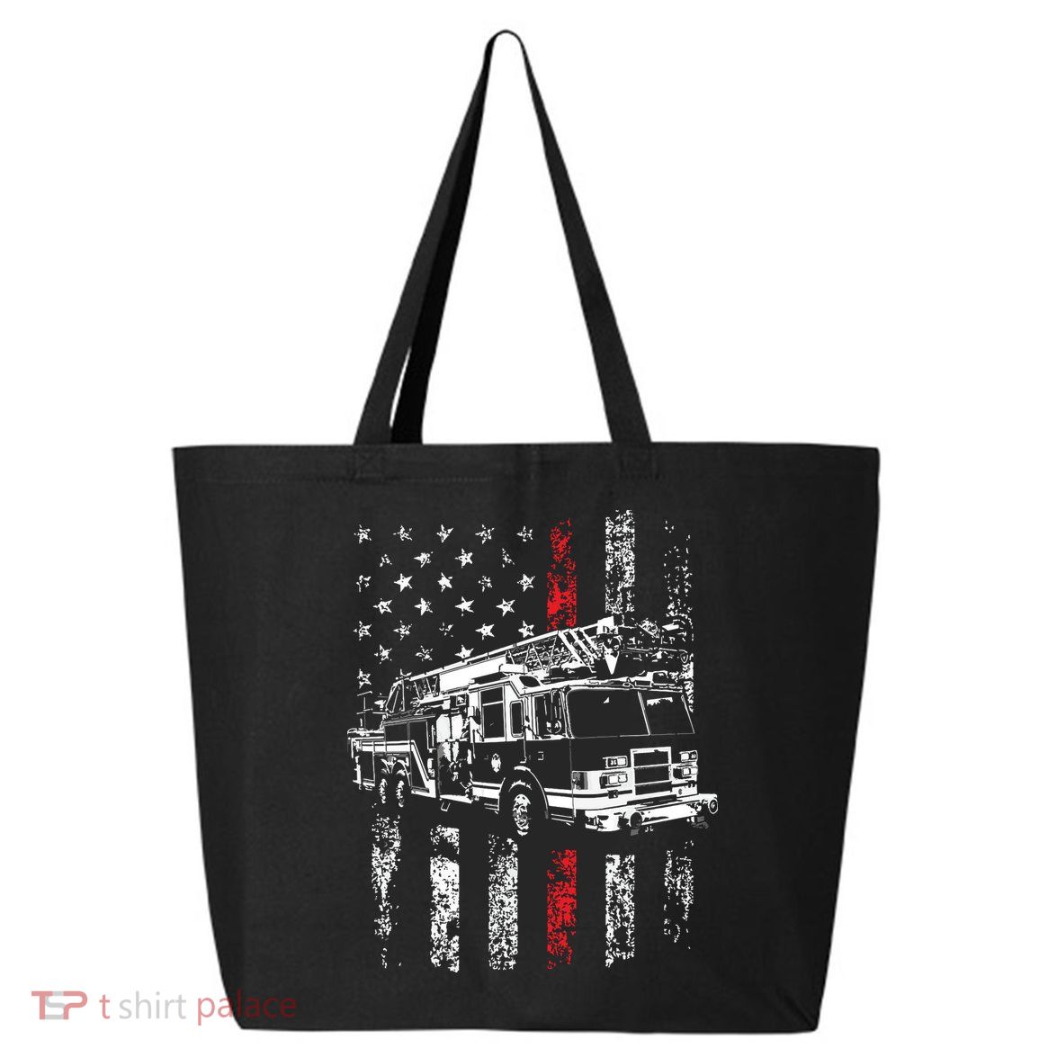Fireman American Flag Thin Red Line Firefighter 25L Jumbo Tote