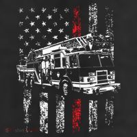 Fireman American Flag Thin Red Line Firefighter 25L Jumbo Tote