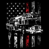Fireman American Flag Thin Red Line Firefighter Baby Bodysuit