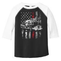 Fireman American Flag Thin Red Line Firefighter Toddler Fine Jersey T-Shirt