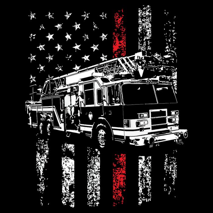 Fireman American Flag Thin Red Line Firefighter Toddler Fine Jersey T-Shirt