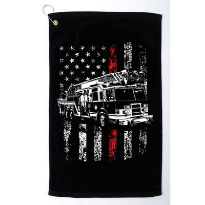 Fireman American Flag Thin Red Line Firefighter Golf Towel