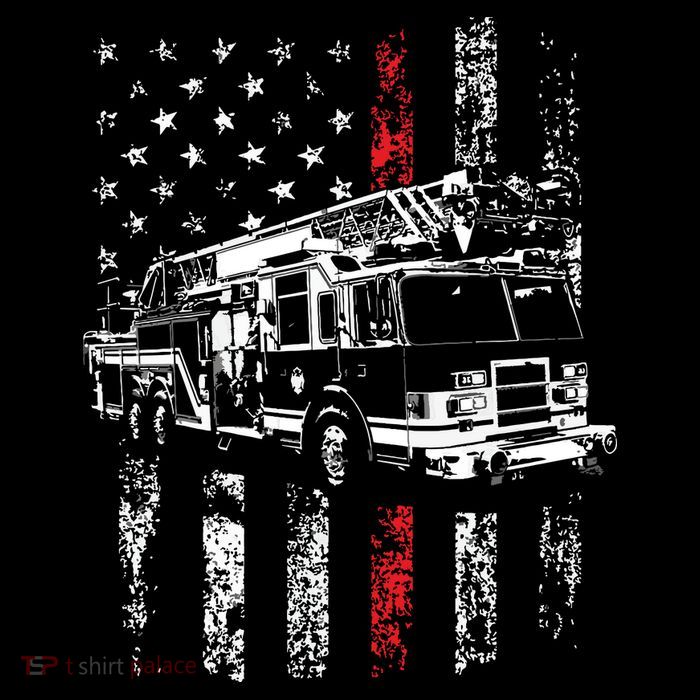 Fireman American Flag Thin Red Line Firefighter Toddler T-Shirt