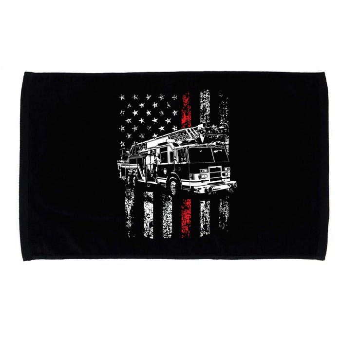 Fireman American Flag Thin Red Line Firefighter Microfiber Hand Towel