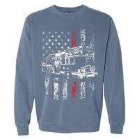 Fireman American Flag Thin Red Line Firefighter Garment-Dyed Sweatshirt