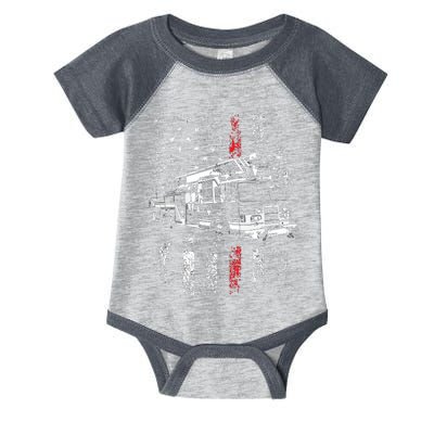 Fireman American Flag Thin Red Line Firefighter Infant Baby Jersey Bodysuit