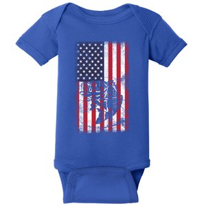 Fishing American Flag Fish Graphic Fisher Cool Gift Baby Bodysuit