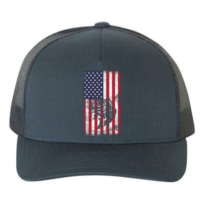 Fishing American Flag Fish Graphic Fisher Cool Gift Yupoong Adult 5-Panel Trucker Hat