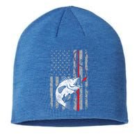 Fishing American Flag Vintage Usa Bass Fisher Great Gift Sustainable Beanie