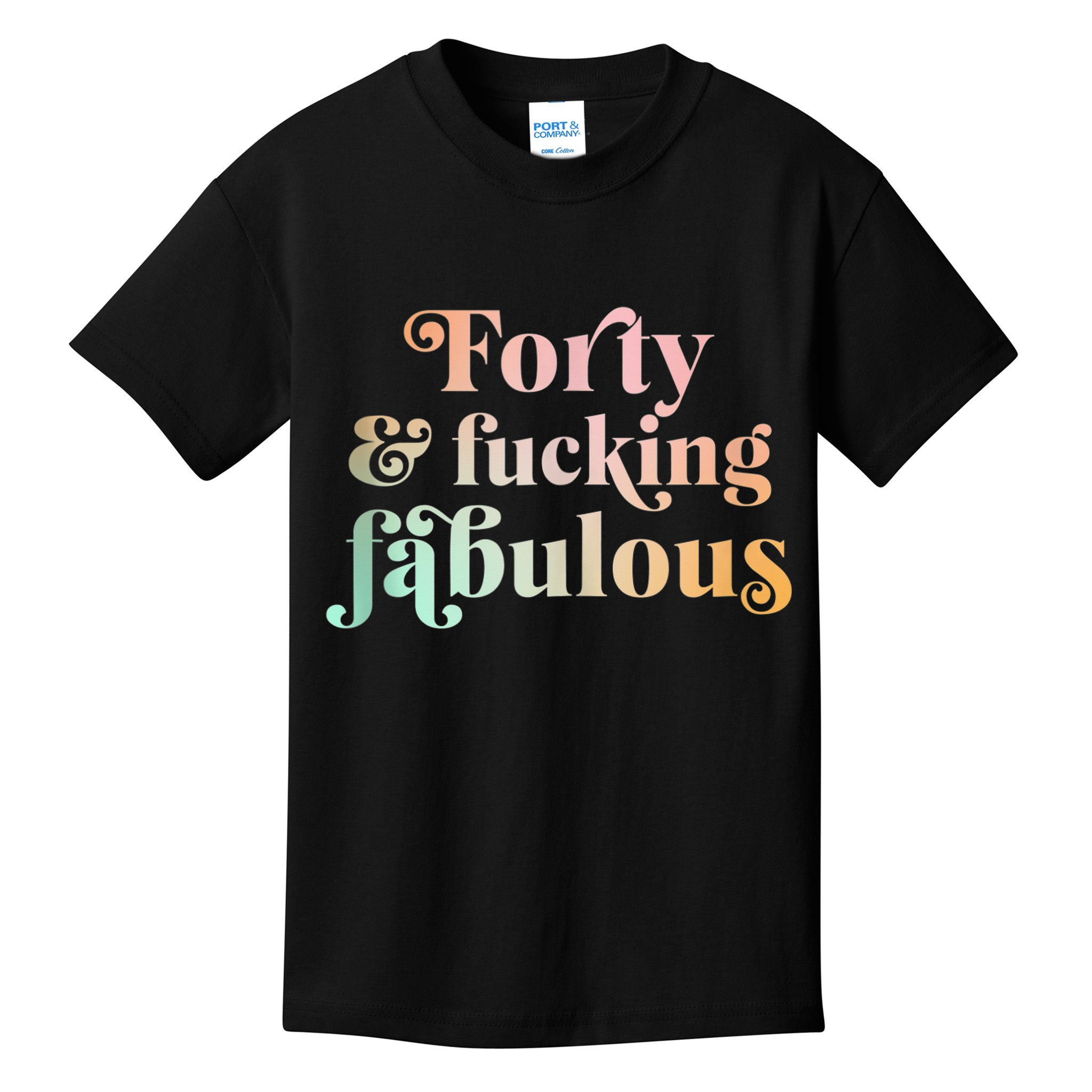 Forty and fucking fabulous funny retro 40th birthday Kids T-Shirt