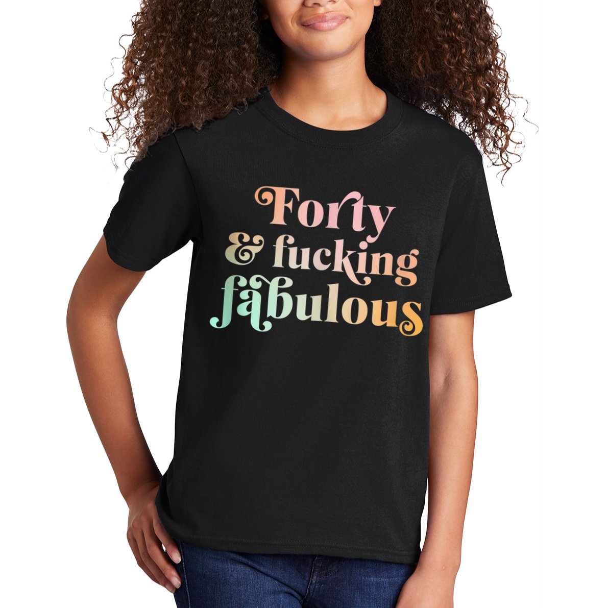 Forty and fucking fabulous funny retro 40th birthday Kids T-Shirt
