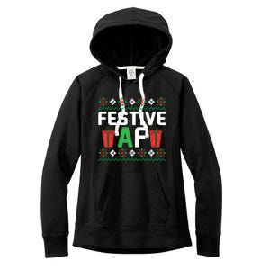 Festive Af Funny Holidays Gift Women's Fleece Hoodie