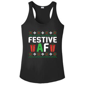 Festive Af Funny Holidays Gift Ladies PosiCharge Competitor Racerback Tank