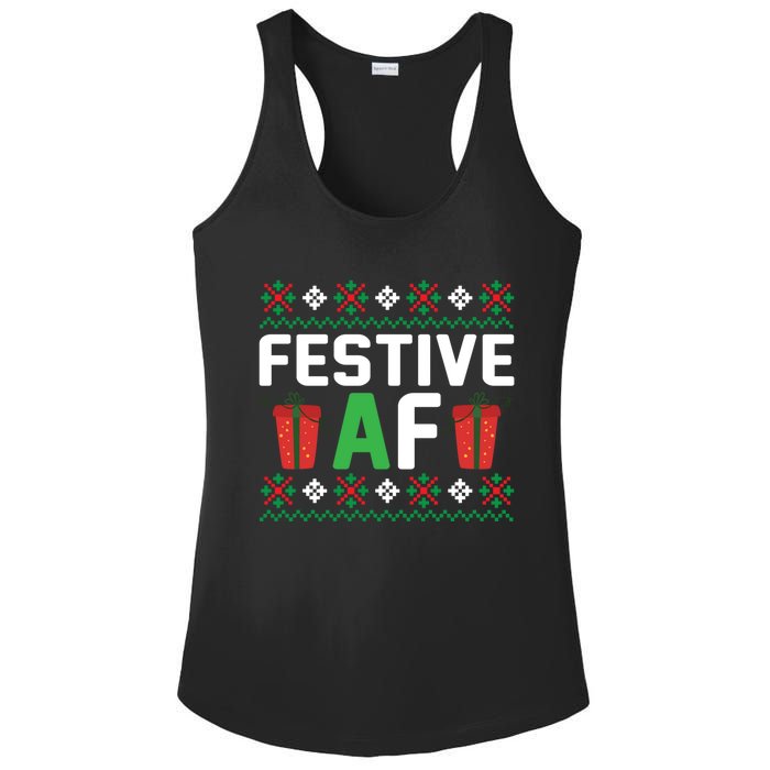 Festive Af Funny Holidays Gift Ladies PosiCharge Competitor Racerback Tank