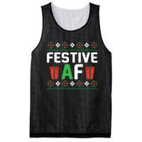 Festive Af Funny Holidays Gift Mesh Reversible Basketball Jersey Tank