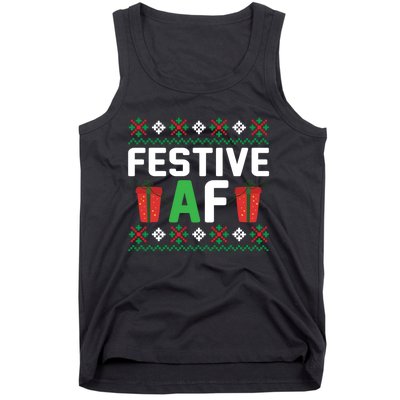 Festive Af Funny Holidays Gift Tank Top