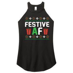 Festive Af Funny Holidays Gift Women's Perfect Tri Rocker Tank