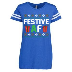 Festive Af Funny Holidays Gift Enza Ladies Jersey Football T-Shirt