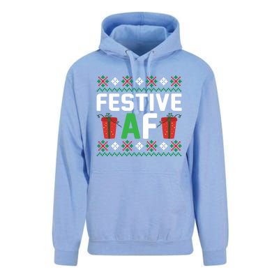 Festive Af Funny Holidays Gift Unisex Surf Hoodie