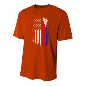 Filipino American Flag Gift Cool Gift Pride Philippines Gift Youth Performance Sprint T-Shirt