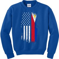 Filipino American Flag Gift Cool Gift Pride Philippines Gift Kids Sweatshirt