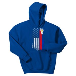 Filipino American Flag Gift Cool Gift Pride Philippines Gift Kids Hoodie