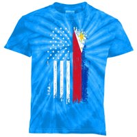 Filipino American Flag Gift Cool Gift Pride Philippines Gift Kids Tie-Dye T-Shirt