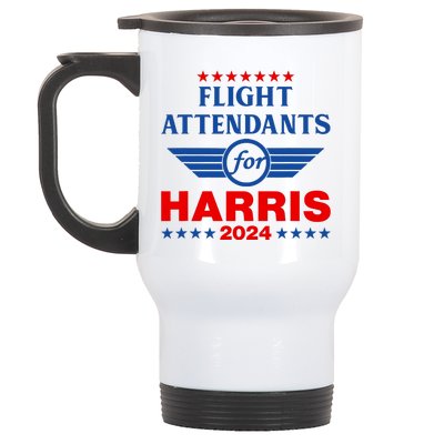 Flight Attendants For Kamala Harris 2024 Stainless Steel Travel Mug