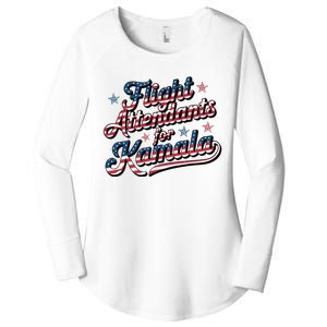 Flight Attendants For Kamala Kamala Harris 2024 President Women's Perfect Tri Tunic Long Sleeve Shirt