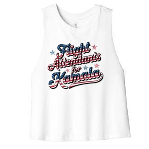 Flight Attendants For Kamala Kamala Harris 2024 President Women's Racerback Cropped Tank