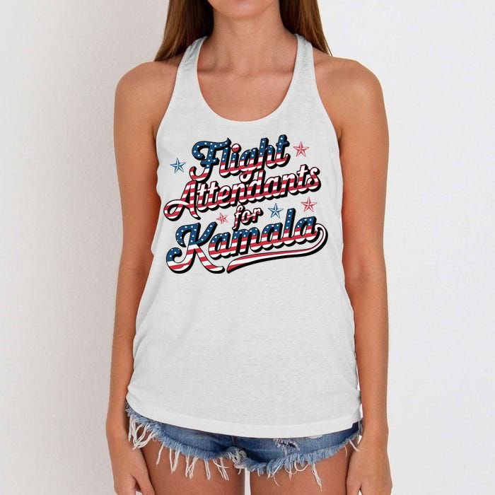 Flight Attendants For Kamala Kamala Harris 2024 President Women's Knotted Racerback Tank